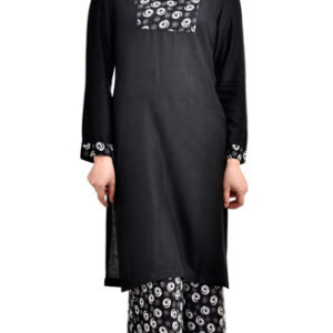Black Rayon Readymade Kurti and Palazzo Set