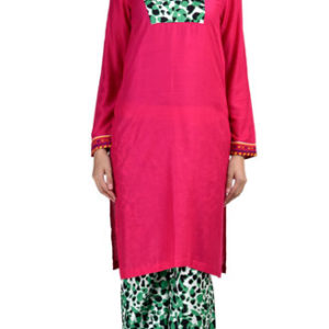 Green and Pink Readymade Kurti and Palazzo Set