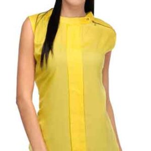 Yellow Rayon Readymade Women Top