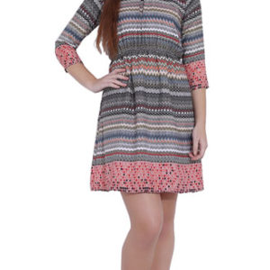 Girls Multicolor Printed Polycrepe Dress-Above Knee Length